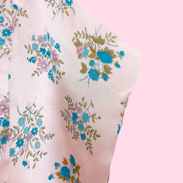 PINK FLORAL SATIN CROP TOP (2/4)