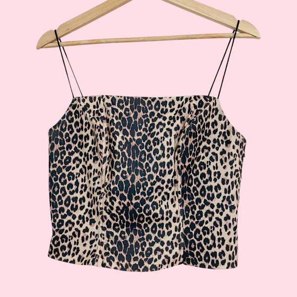 LEOPARD PRINT CORSET TOP (M)