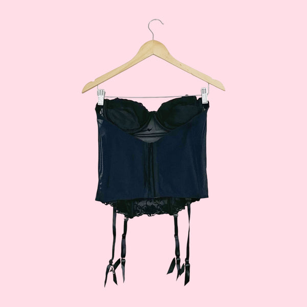 EMBROIDERED FLORAL SHEER CORSET (38)