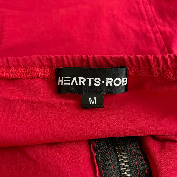 RED STUDDED HALTER TOP (M)