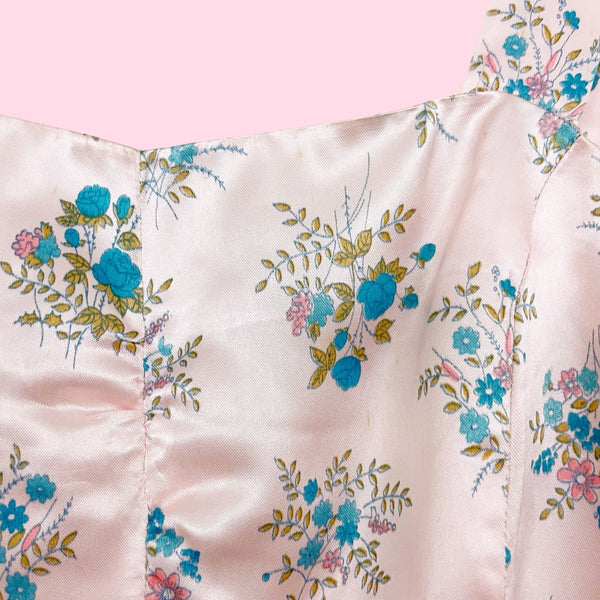 PINK FLORAL SATIN CROP TOP (2/4)
