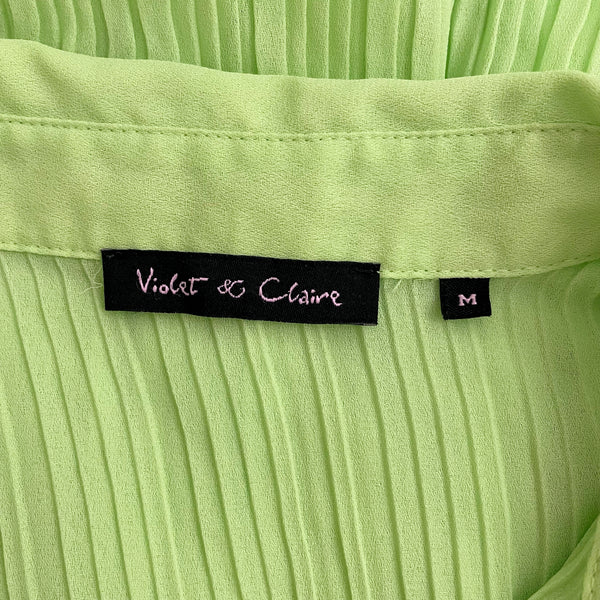 LIME GREEN PLEATED BLOUSE (M)