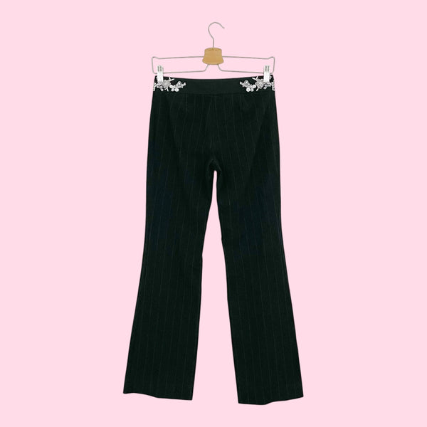 EMBROIDERED PINSTRIPE OFFICE SIREN PANTS (2)