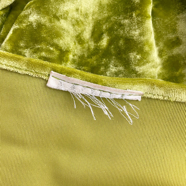 CHARTREUSE VELVET LONG SLEEVE DRESS (L/XL)