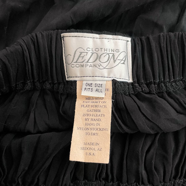 BLACK PLEATED WESTERN MAXI SKIRT (S-L)