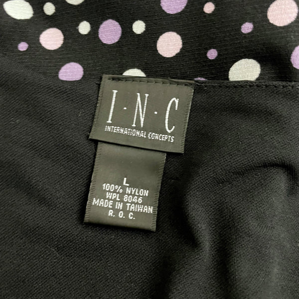 BLACK + PURPLE POLKA DOT MESH TOP (L)