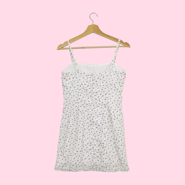 FLORAL EYELET MINI DRESS (XS)