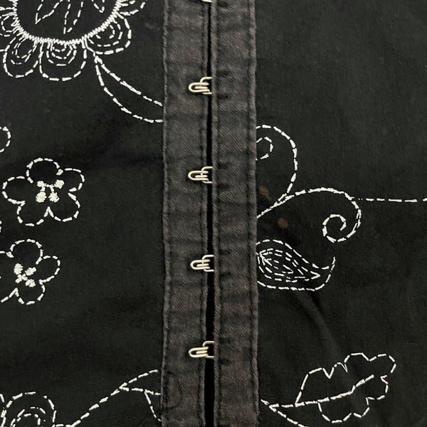 BLACK + WHITE EMBROIDERED CORSET TANK (S)