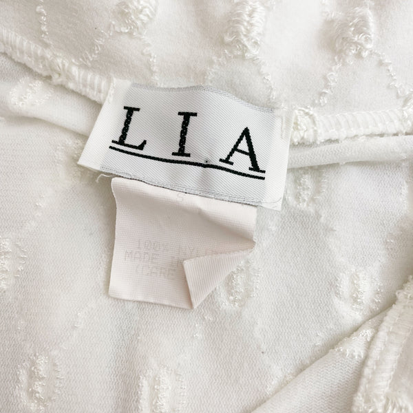 WHITE EMBROIDERED MESH BLOUSE (S/M)