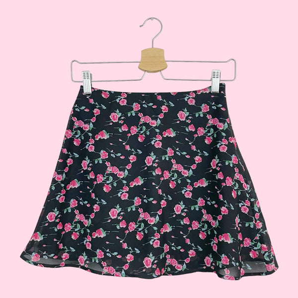 BLACK FLORAL MINI SKIRT (24)