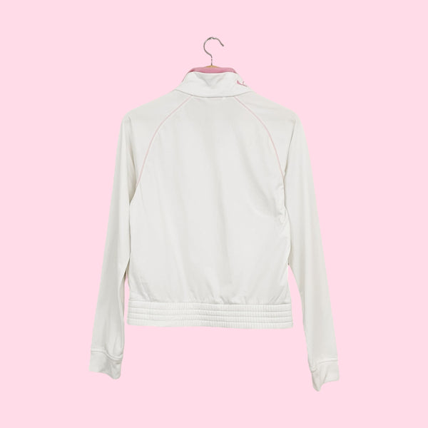 Y2K PUMA WHITE + PINK TRACK JACKET (S)