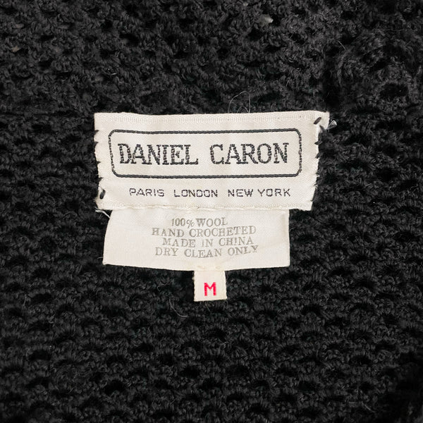 BLACK CROCHET FLORETTE SWEATER (S/M)