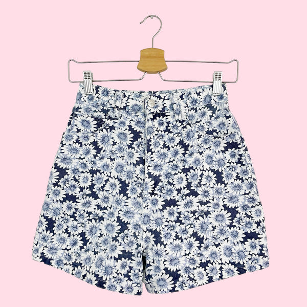 FLORAL PRINT DENIM SHORTS (25)