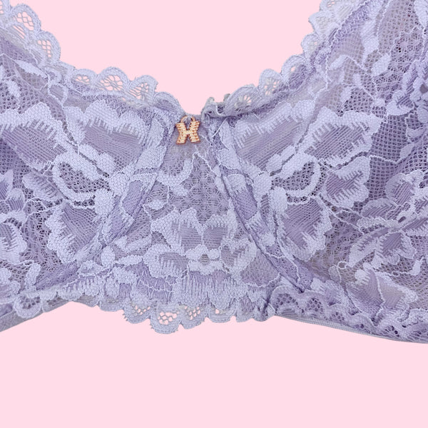 SAVAGE X FENTY LAVENDER LACE BRA (36DD)