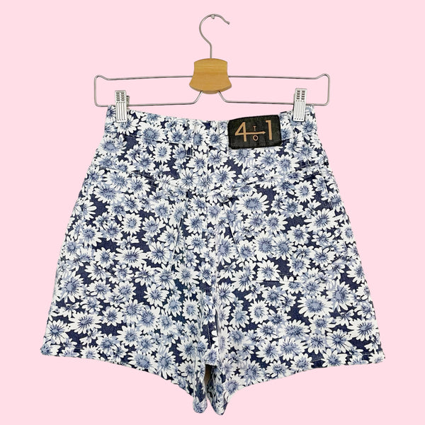 FLORAL PRINT DENIM SHORTS (25)