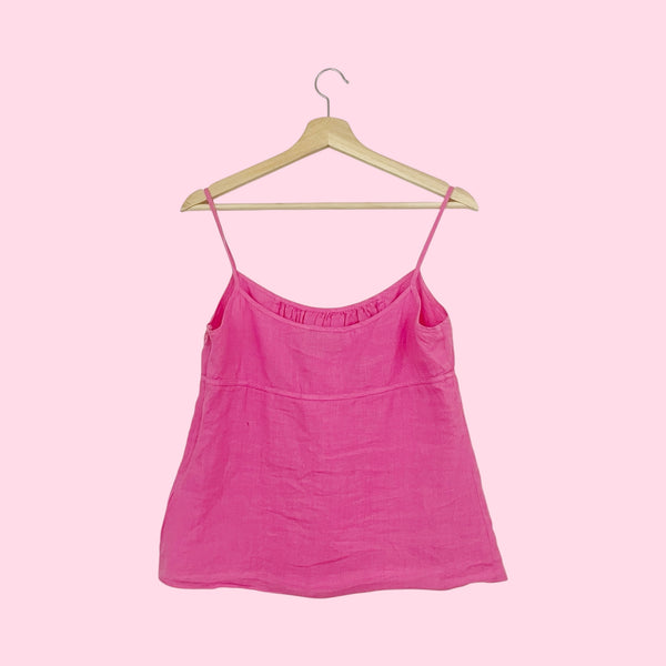 JUICY COUTURE PINK LINEN TANK (M)