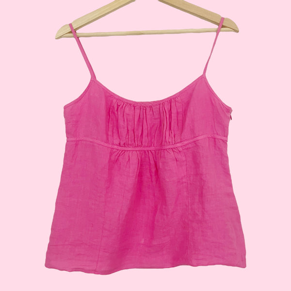 JUICY COUTURE PINK LINEN TANK (M)