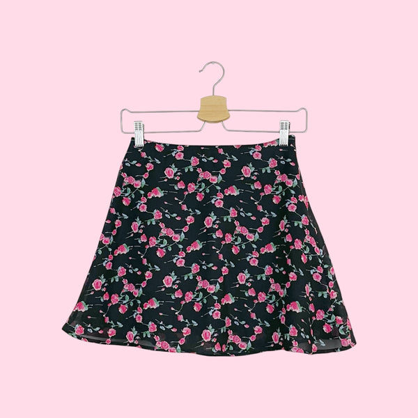 BLACK FLORAL MINI SKIRT (24)