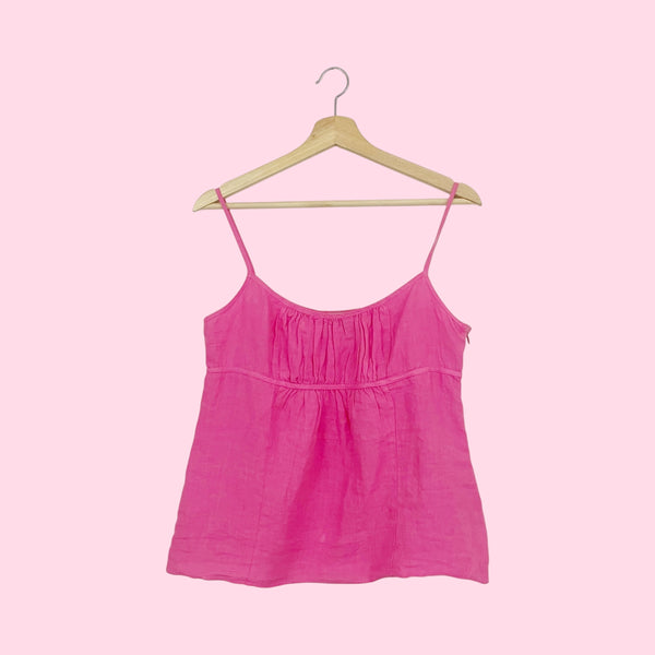 JUICY COUTURE PINK LINEN TANK (M)