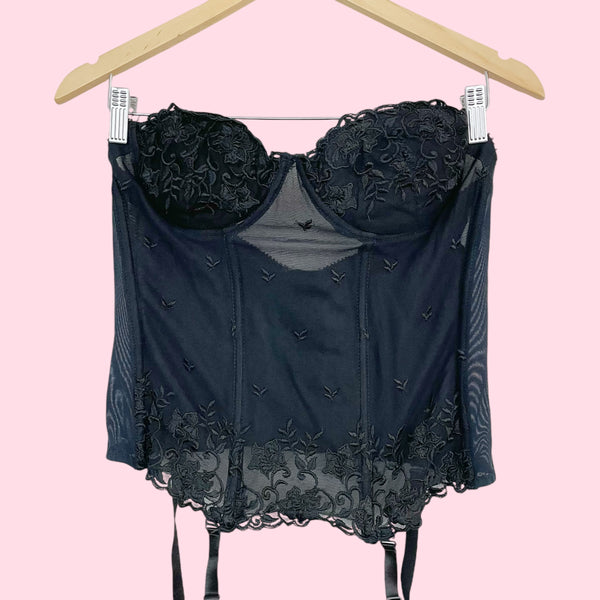 EMBROIDERED FLORAL SHEER CORSET (38)
