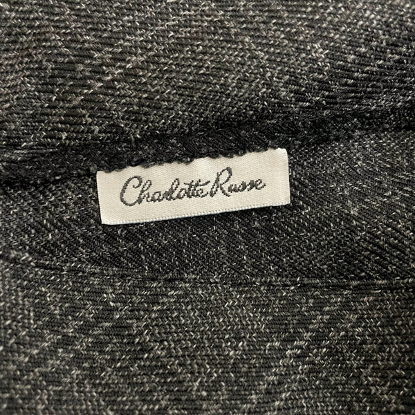 GRAY PLAID LACE TRIM MINI SKIRT (6/8)