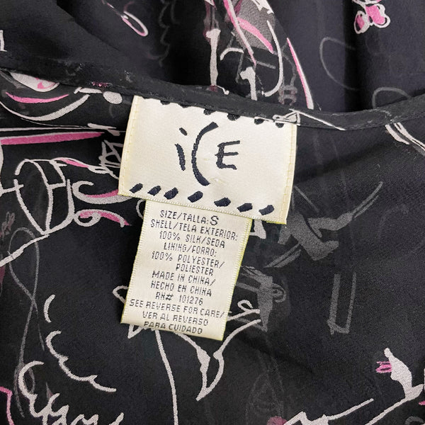 SILK CAFE PRINT BLOUSE (S)