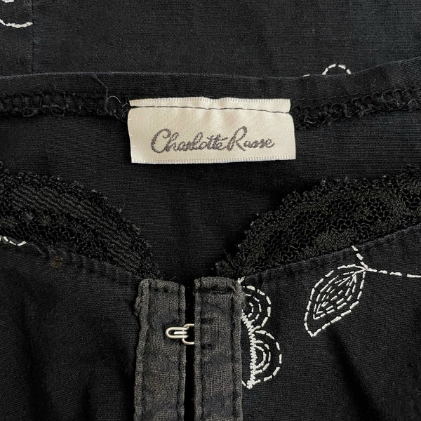 BLACK + WHITE EMBROIDERED CORSET TANK (S)