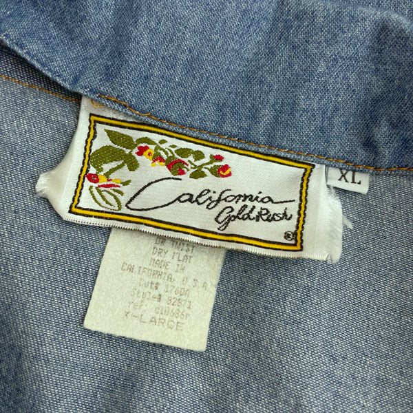 DENIM CROPPED SLEEVELESS BLOUSE (L)