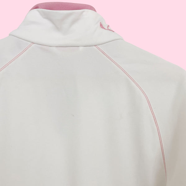 Y2K PUMA WHITE + PINK TRACK JACKET (S)