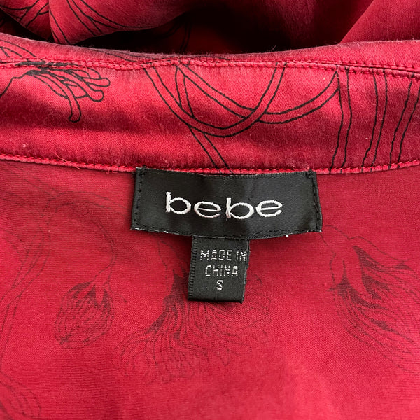BEBE PRINTED SILK BLOUSE (S)