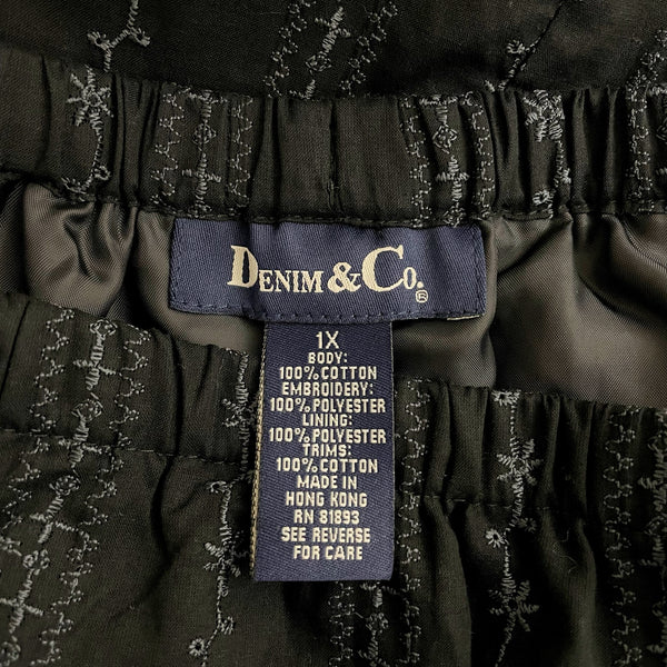 BLACK EYELET PRAIRIE MAXI SKIRT (1X)