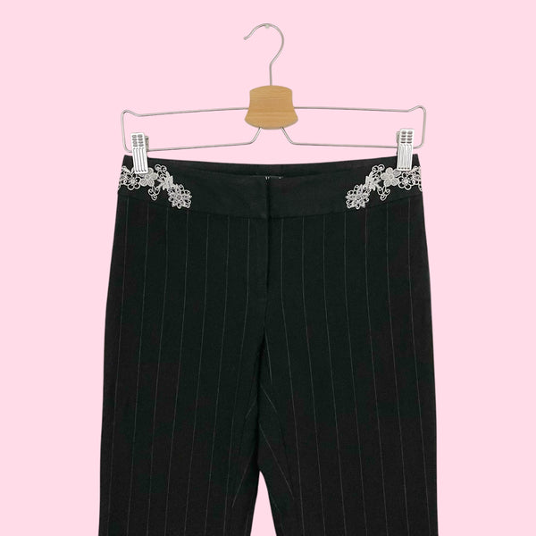 EMBROIDERED PINSTRIPE OFFICE SIREN PANTS (2)