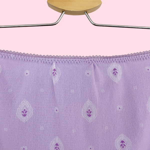 LAVENDER PRINTED MESH MIDI SKIRT (M)