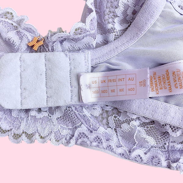 SAVAGE X FENTY LAVENDER LACE BRA (36DD)
