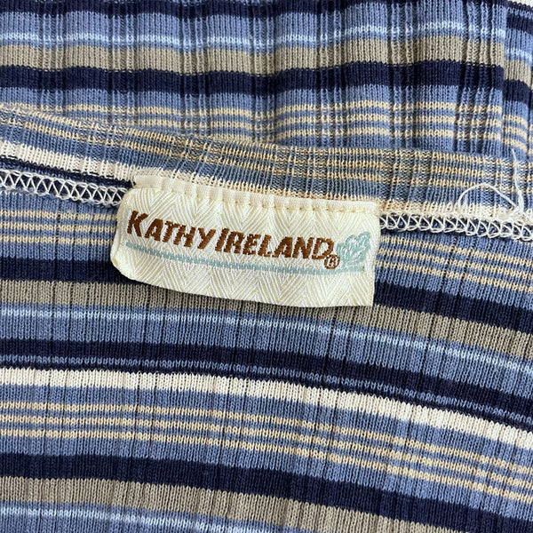 STRIPED RIBBED TEE (L)