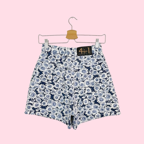 FLORAL PRINT DENIM SHORTS (25)