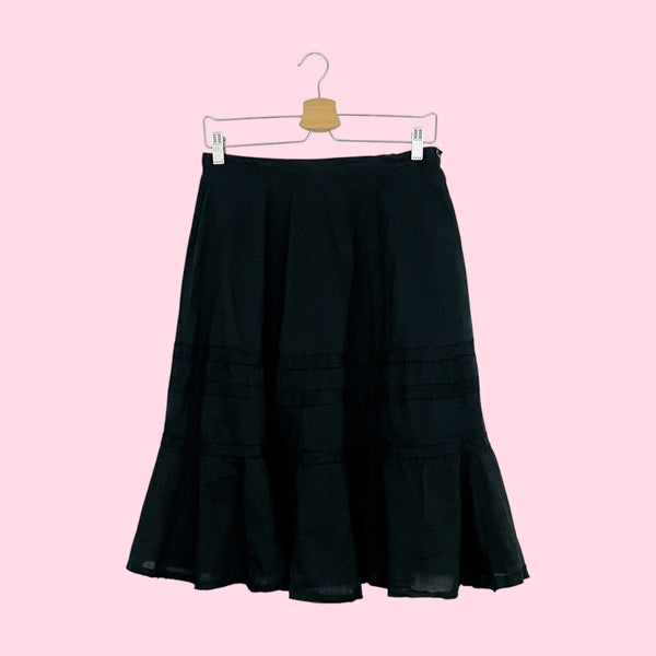 BLACK COTTON TIERED MIDI SKIRT (27)