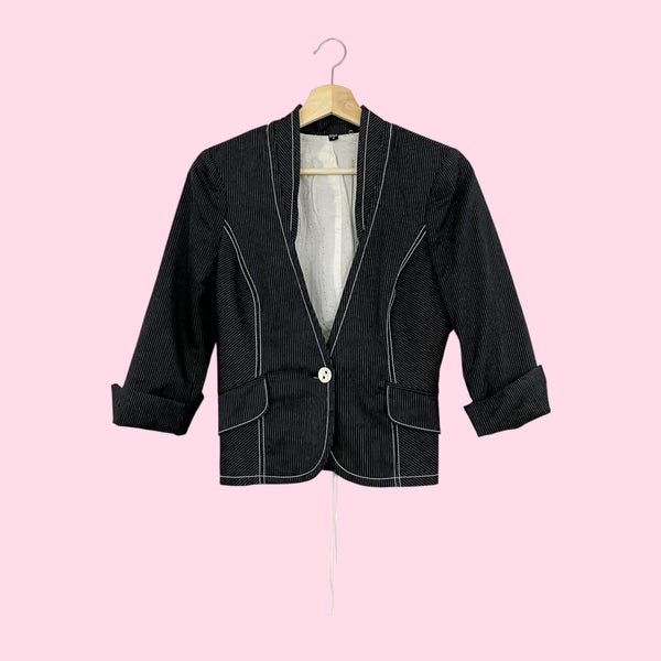 BEBE PINSTRIPE LACE UP JACKET (4/6)