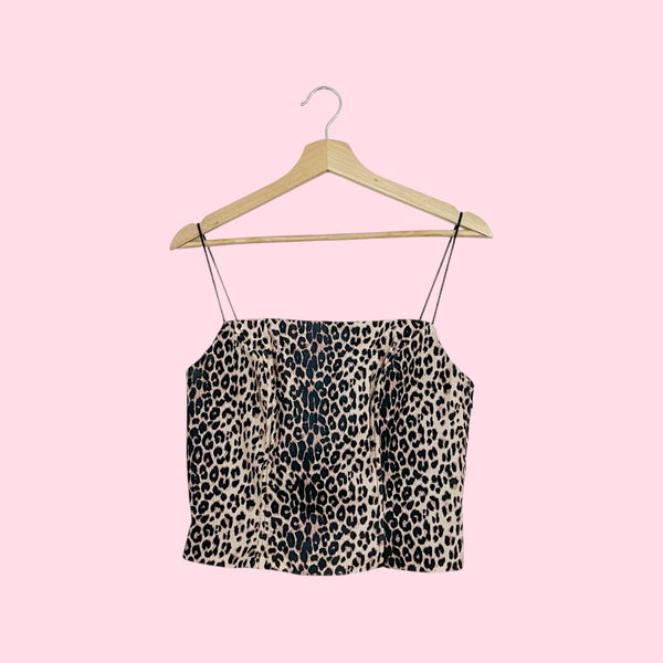 LEOPARD PRINT CORSET TOP (M)