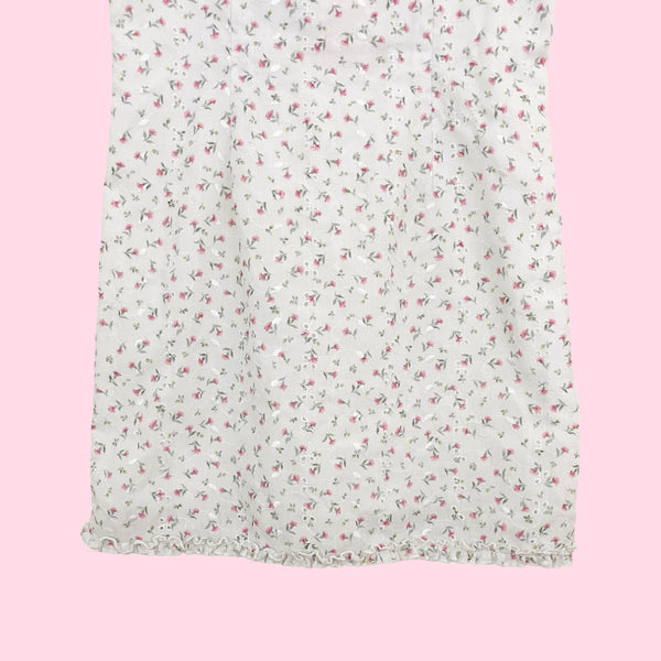FLORAL EYELET MINI DRESS (XS)