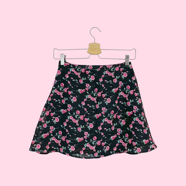 BLACK FLORAL MINI SKIRT (24)
