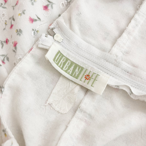 FLORAL EYELET MINI DRESS (XS)