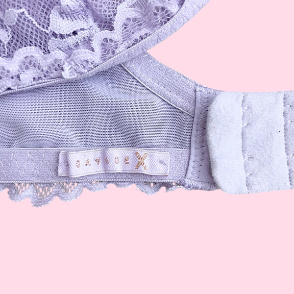 SAVAGE X FENTY LAVENDER LACE BRA (36DD)