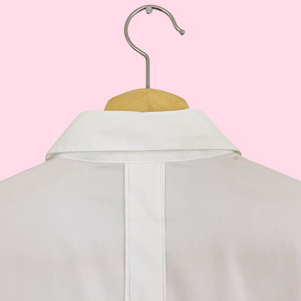 WHITE RUFFLE BLOUSE (S)