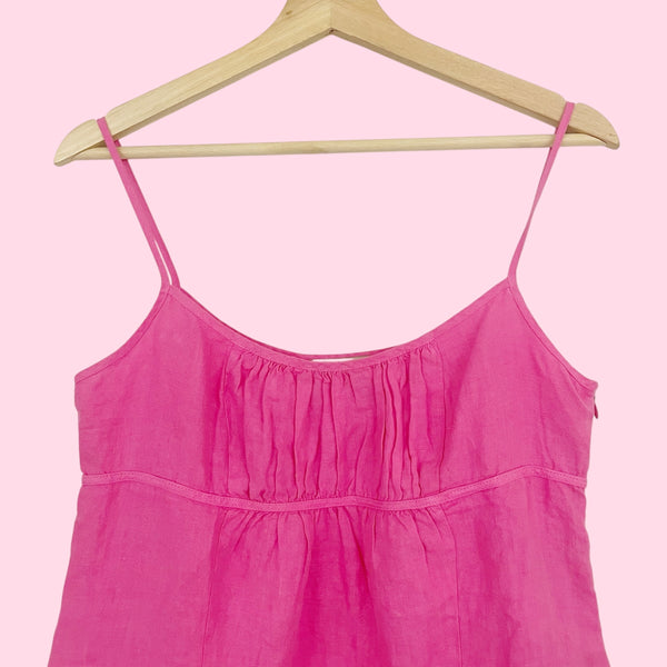 JUICY COUTURE PINK LINEN TANK (M)