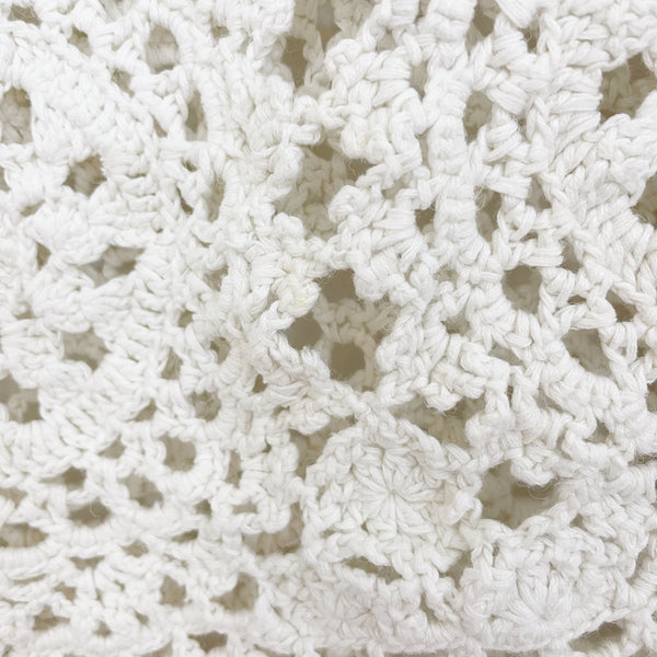 WHITE CROCHET S/S CARDIGAN (M/L)
