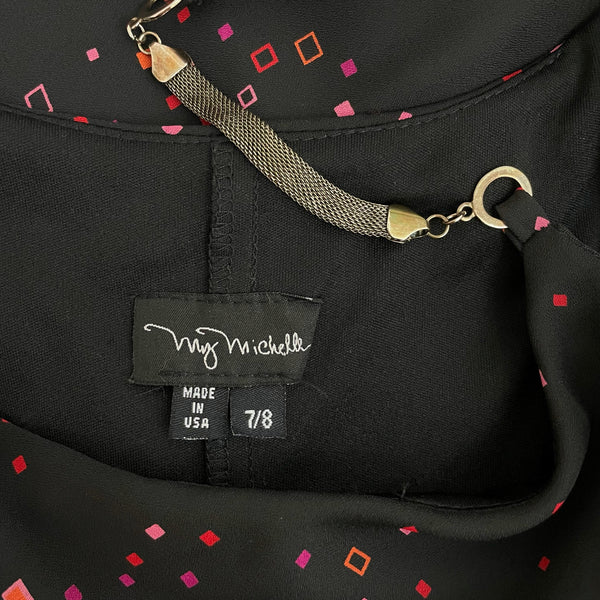 BLACK CONFETTI MIDI DRESS (S)