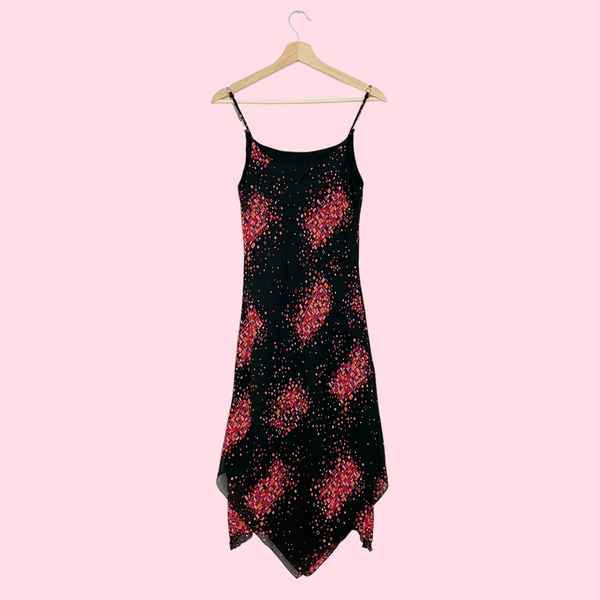 BLACK CONFETTI MIDI DRESS (S)