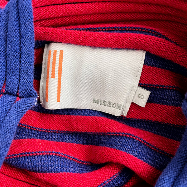MISSONI BLUE + RED STRIPED KNIT DRESS (S)