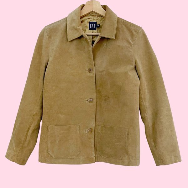 Y2K GAP TAN SUEDE JACKET (XS)